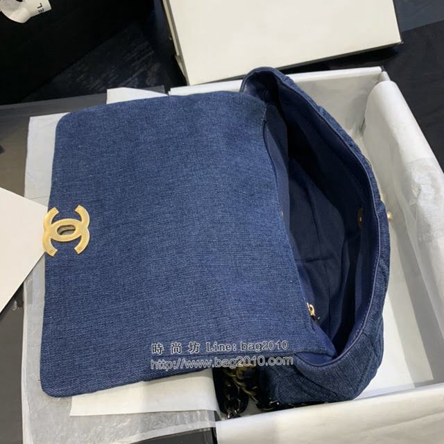 Chanel女包 香奈兒專櫃最新款中號牛仔布包 Chanel19系列牛仔口蓋包 AS1161  djc4311